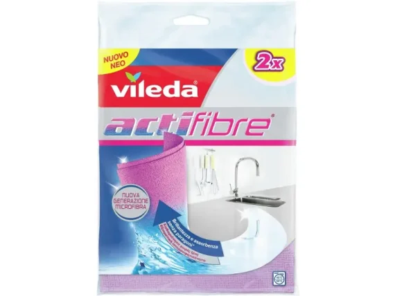 Vileda Actifibre 2шт тряпка для стекла без разводов