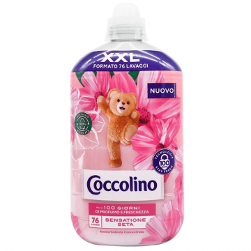 Концентрований кондиціонер для білизни Coccolino Sensatione Seta 1750 мл (76 прань)