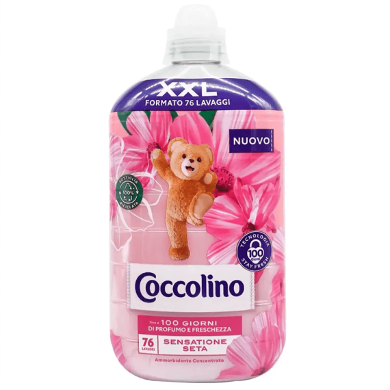 Концентрований кондиціонер для білизни Coccolino Sensatione Seta 1750 мл (76 прань)