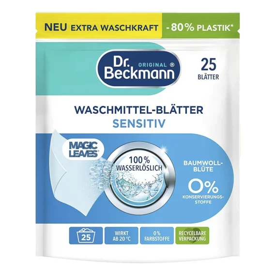 Cерветки для прання без барвників та консервантів Dr.BECKMANN sensetiv, 25 шт