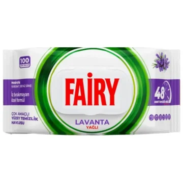 Вологі серветки Fairy Power з активним киснем, оцтом і содою, аромат лаванди, 100 шт.