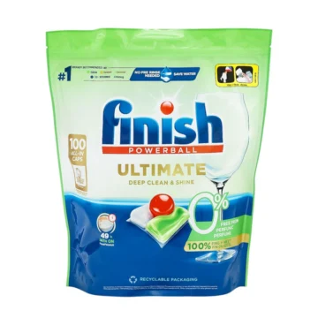 Finish Ultimate 0% — таблетки для посудомийної машини, 100 шт, еко-засіб без ароматизаторів
