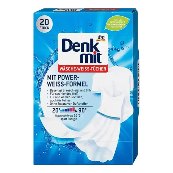 серветки для білого 20шт denkmit 2 Серветки для відновлення білого кольору Денкміт 20шт