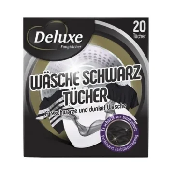 Серветки для захисту кольору під час прання чорної білизни Deluxe Schwar Black 20 шт